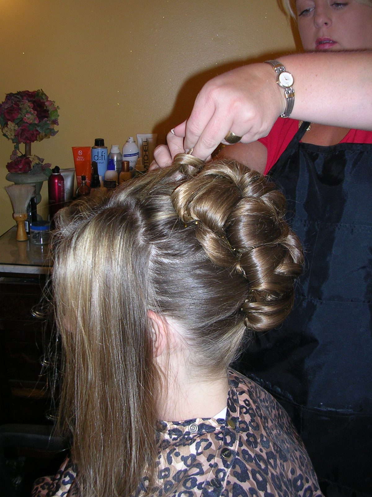 Amber's hair in the works.
